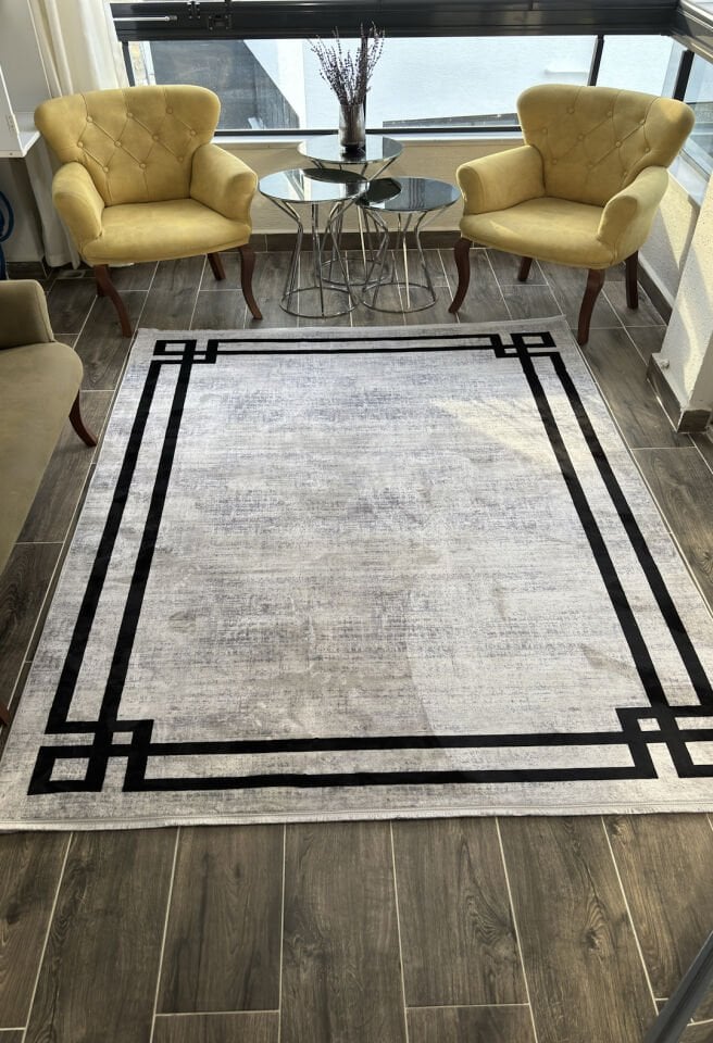 Modern Dekoratif Kaymaz Pamuk Taban Bambu Kilim – 4 Mevsim Kullanıma Uygun