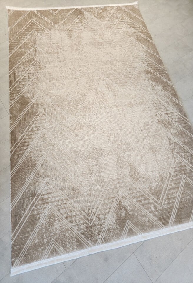 Stil 6001 Modern Geometrik Desenli Bej Halı