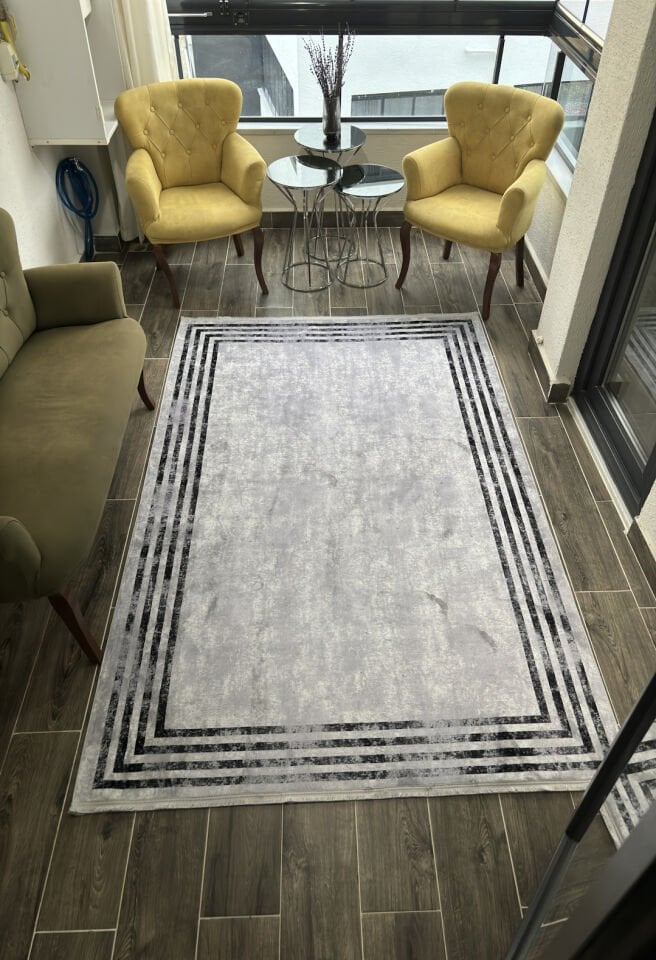 Modern Dekoratif Kaymaz Pamuk Taban Bambu Kilim – 4 Mevsim Kullanıma Uygun
