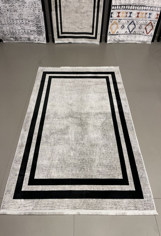 Modern Dekoratif Kaymaz Pamuk Taban Bambu Kilim – 4 Mevsim Kullanıma Uygun