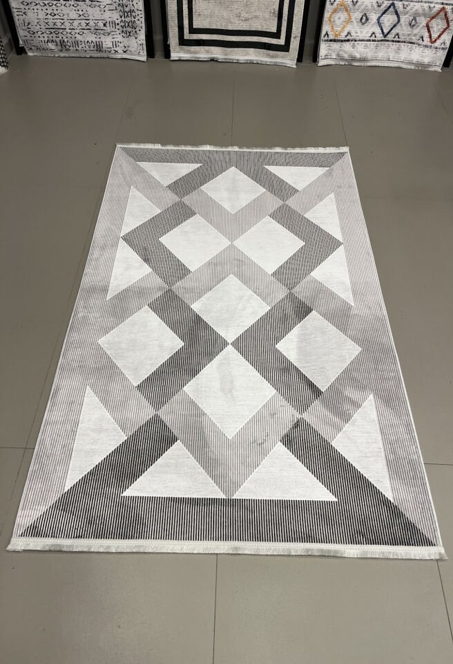 Modern Dekoratif Kaymaz Pamuk Taban Bambu Kilim – 4 Mevsim Kullanıma Uygun