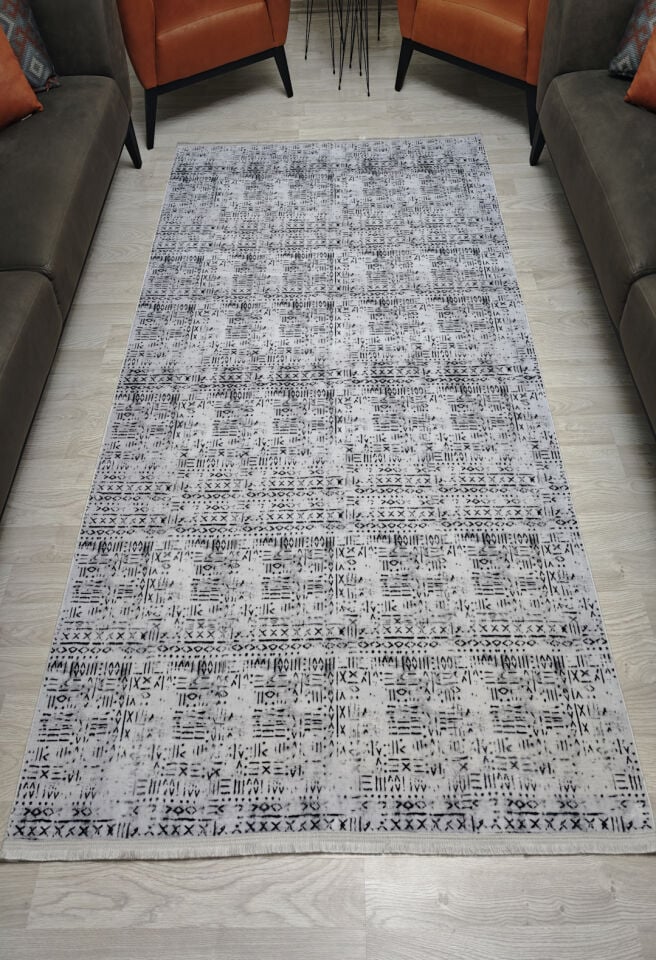Modern Dekoratif Kaymaz Pamuk Taban Bambu Kilim – 4 Mevsim Kullanıma Uygun