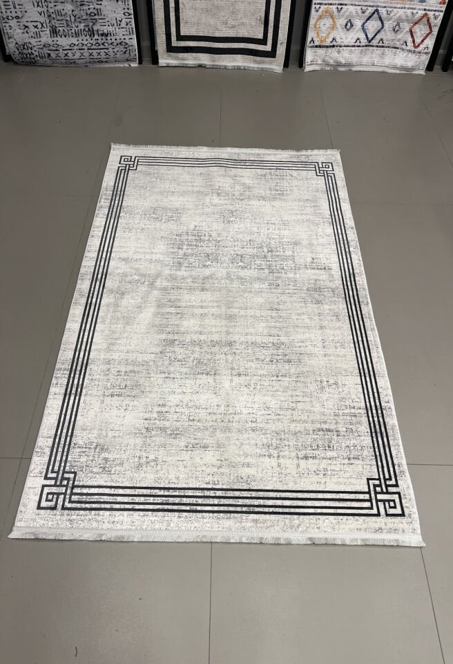 Modern Dekoratif Kaymaz Pamuk Taban Bambu Kilim – 4 Mevsim Kullanıma Uygun