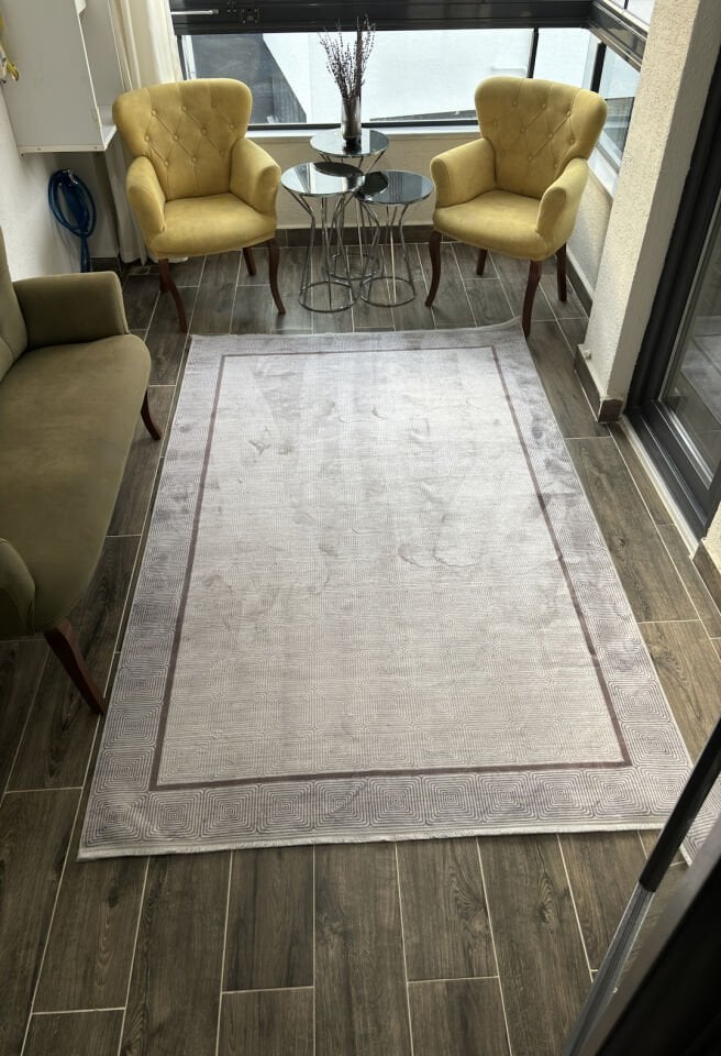 Modern Dekoratif Kaymaz Pamuk Taban Bambu Kilim – 4 Mevsim Kullanıma Uygun