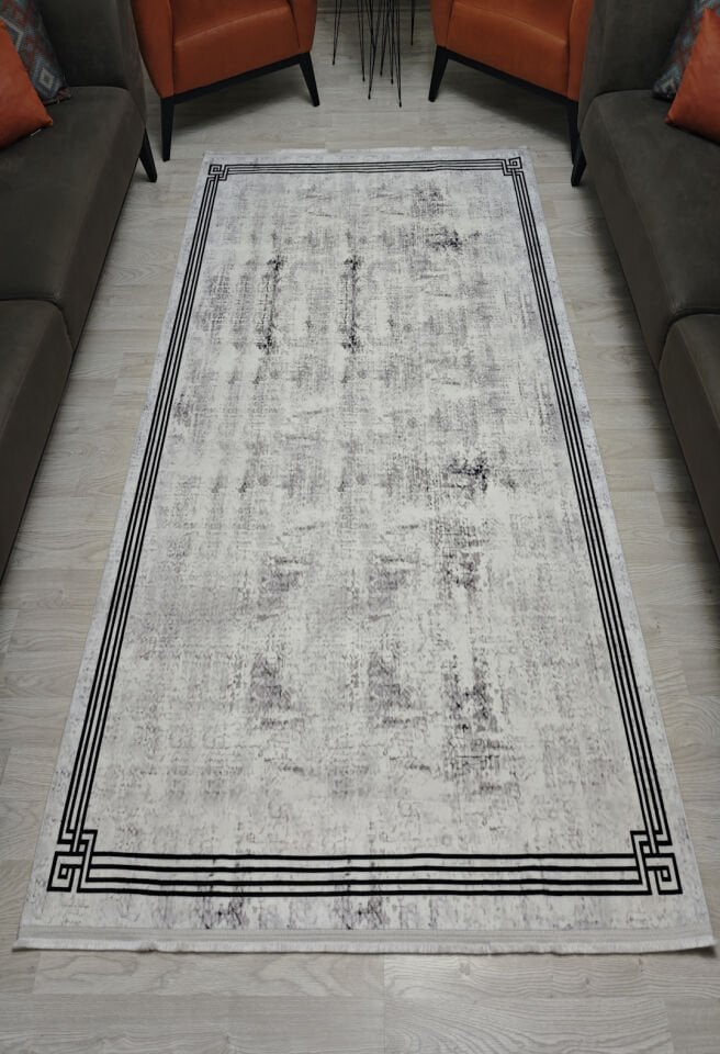 Modern Dekoratif Kaymaz Pamuk Taban Bambu Kilim – 4 Mevsim Kullanıma Uygun