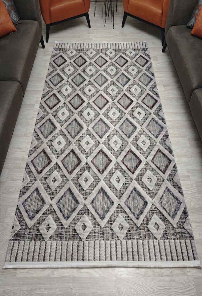 Modern Dekoratif Kaymaz Pamuk Taban Bambu Kilim – 4 Mevsim Kullanıma Uygun
